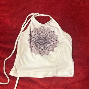 Brandy Melville White Mandala Crop Top